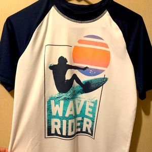 2 older boy surf shirts